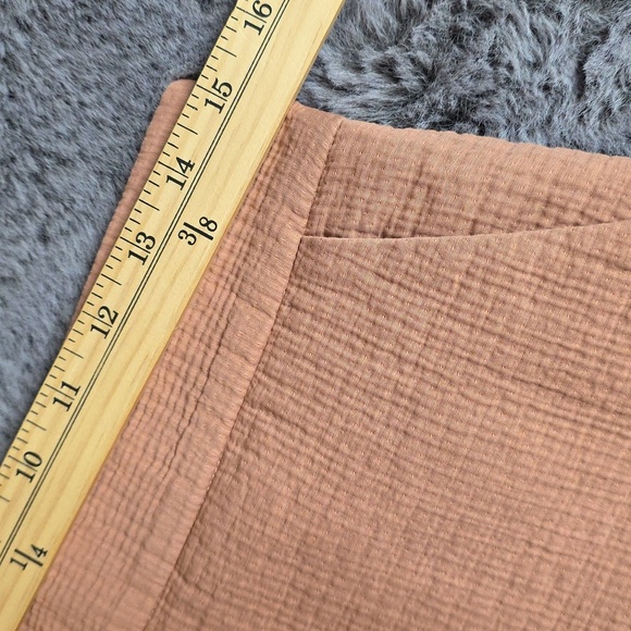 Rachel Comey Mauve Rose Seersucker Texture Side Zip Preppy Wide-Leg Cropped 6 - Picture 8 of 13